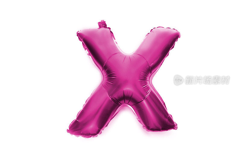 字母x是用粉红色的氦气球写的