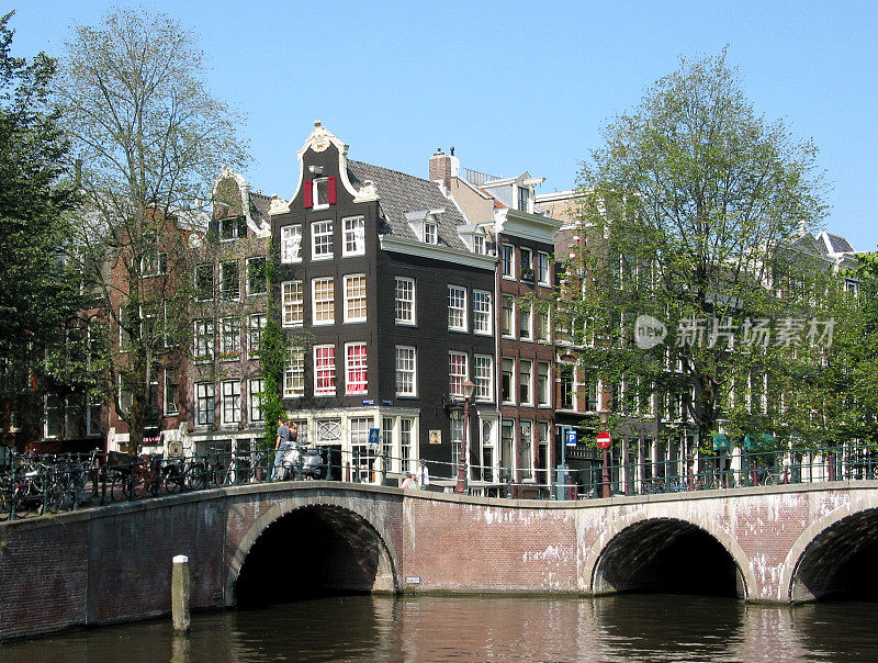 阿姆斯特丹运河的观点