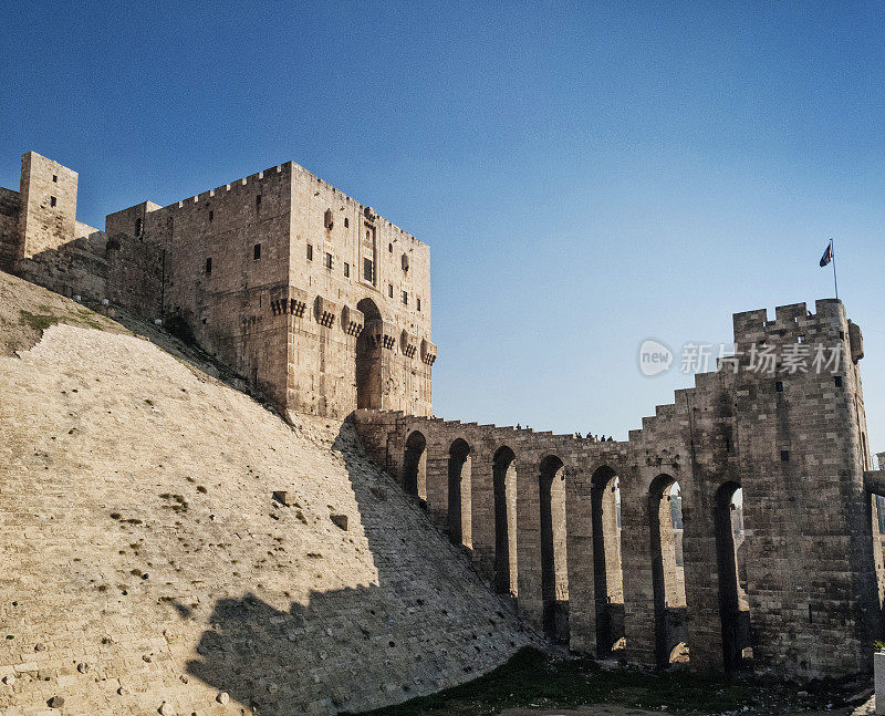 叙利亚阿勒颇市中心的古城堡门地标