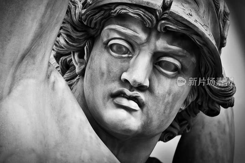 古代头部特写雕塑的强奸Polyxena。意大利的佛罗伦萨
