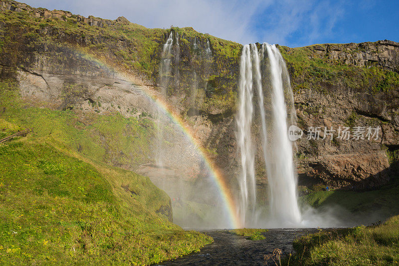 在冰岛Seljalandsfoss