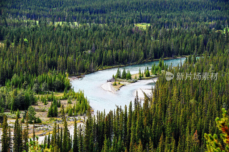 加拿大亚伯达省班夫国家公园班夫附近的弓河