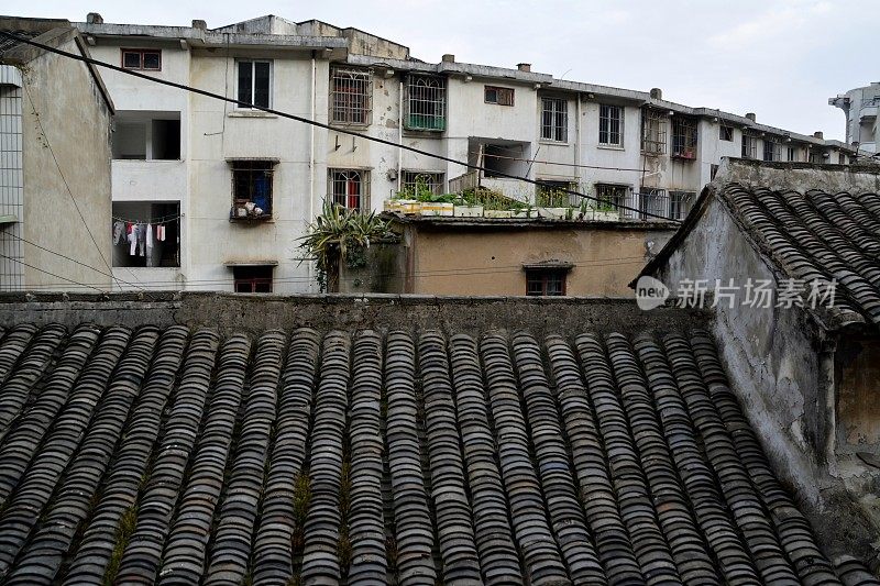 中国浙江舟山岛沈家门渔村建筑