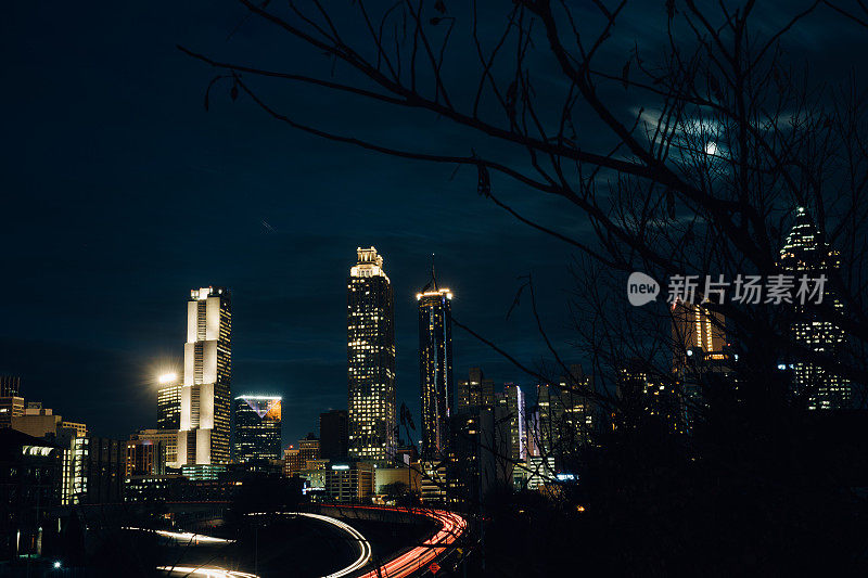 亚特兰大的夜景，佐治亚州，美国