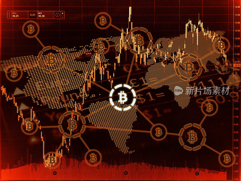 比特币加密货币区块链货币金融投资图表数据