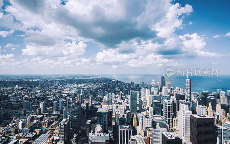 芝加哥天际线鸟瞰