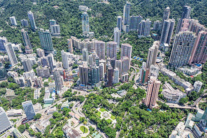 香港城市无人机视图