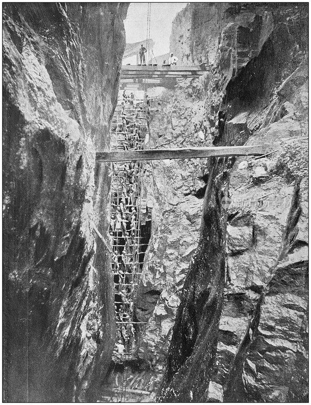 大英帝国的古董照片:锡兰库尼加尔的铅(石墨)矿