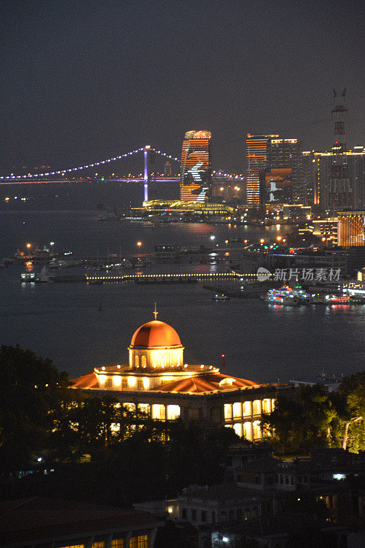 夜晚的厦门，中国福建