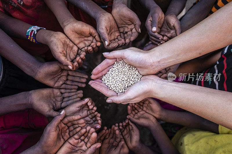 穷人之手——非洲，孩子们乞求食物