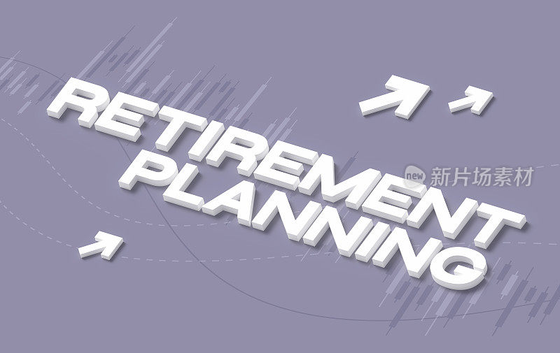 退休计划图表3D背景