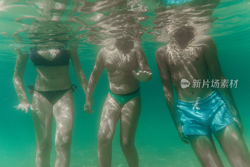 家庭潜水，自拍，水下乐趣