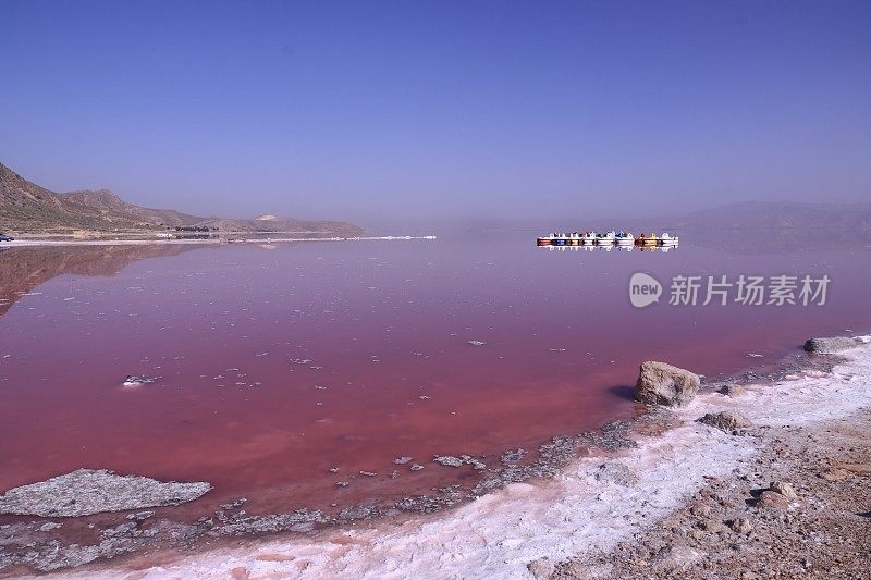 伊朗设拉子的Maharloo(粉红)湖