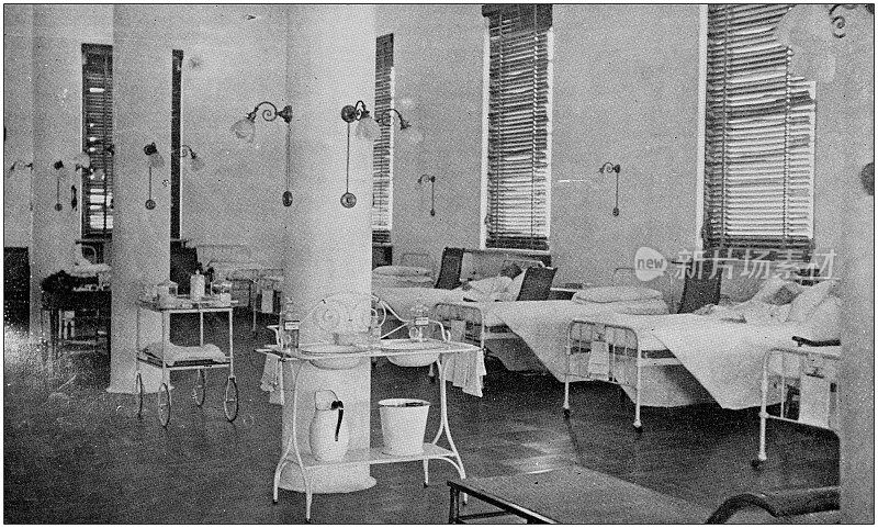美国陆军黑白照片:军队医院
