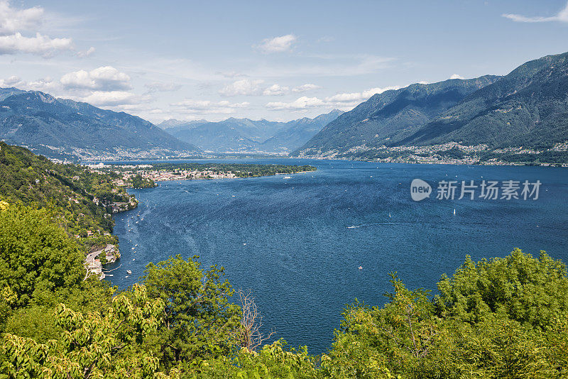 瑞士提契诺州马焦雷湖的地区景色