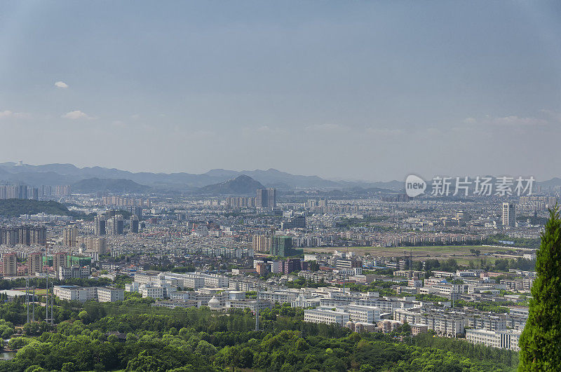 鸟瞰中国绍兴周围的风景