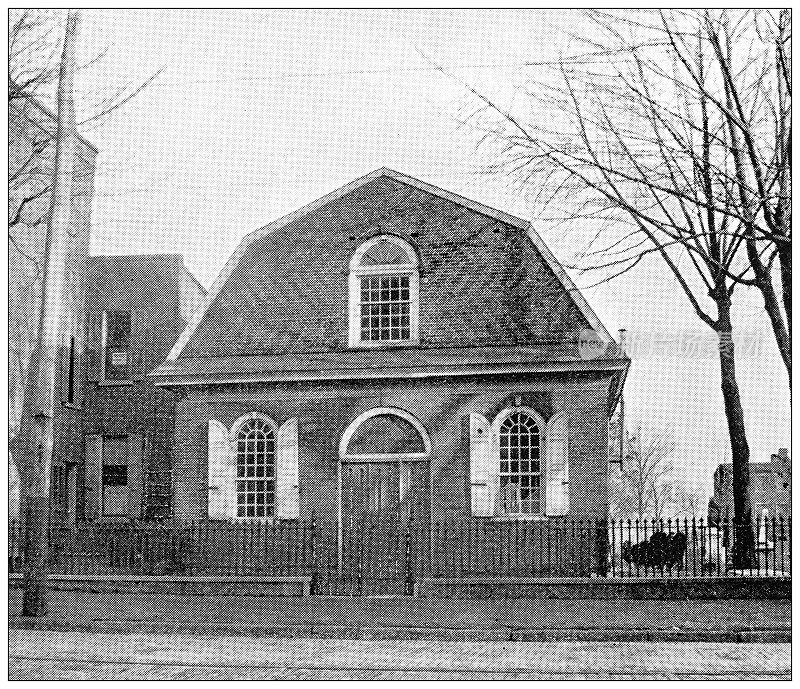 中部各州历史城镇的古老黑白照片:威尔明顿，历史协会之家
