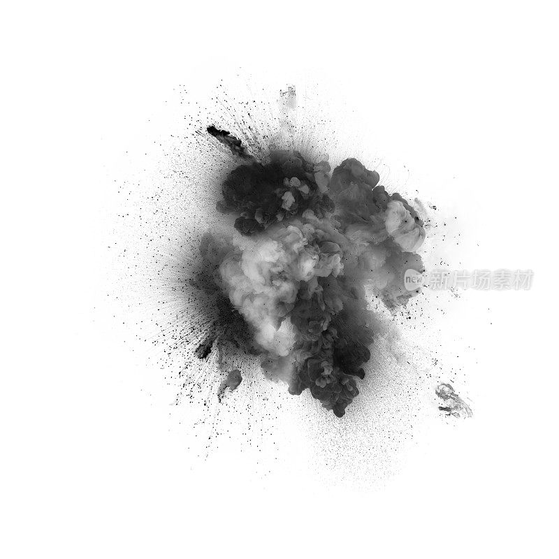 黑色爆炸孤立在白色背景上
