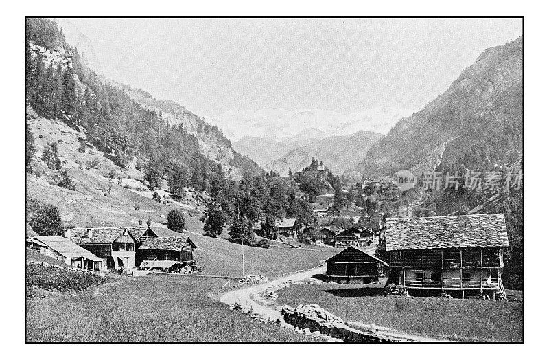 意大利古色古香的点印照片:皮埃蒙特和阿尔卑斯山，Gressoney