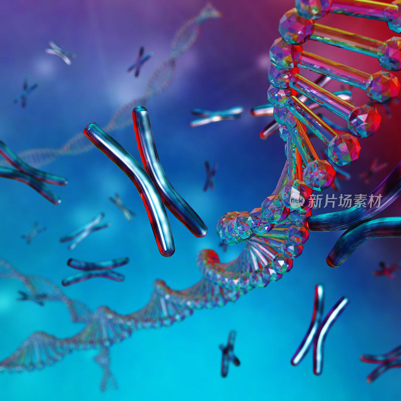 染色体。DNA。科学背景。