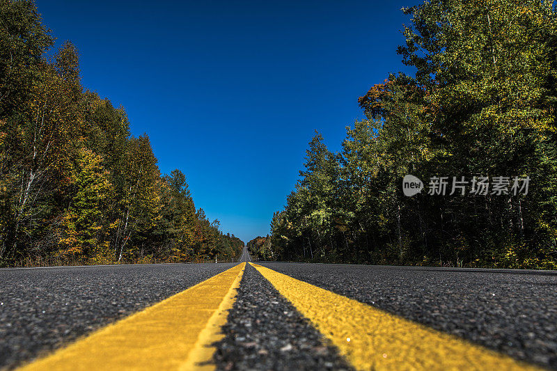 加拿大公园区域的空旷道路