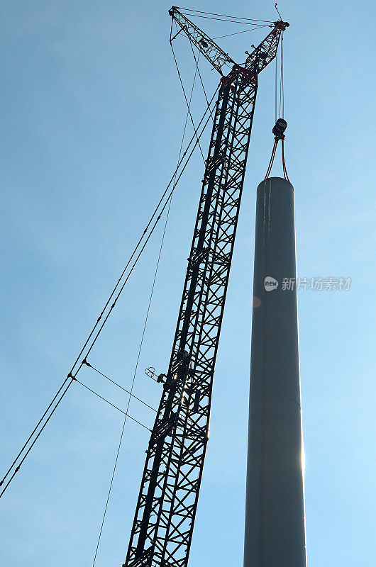 移动式起重机在风力发电塔架施工现场