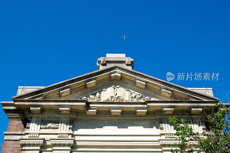 公园坡布鲁克林c.1906图书馆建筑的建筑细节，纽约市