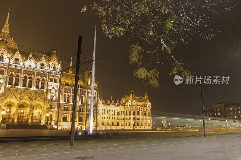 夜间匈牙利议会