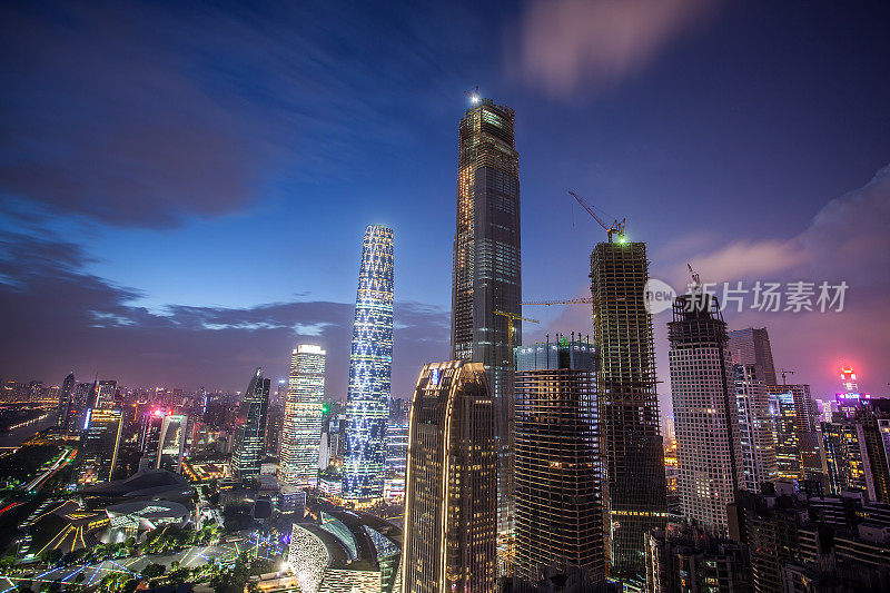 广州CBD建筑工地高架景观