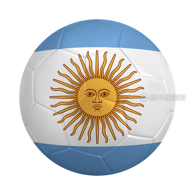带有阿根廷国旗颜色的足球