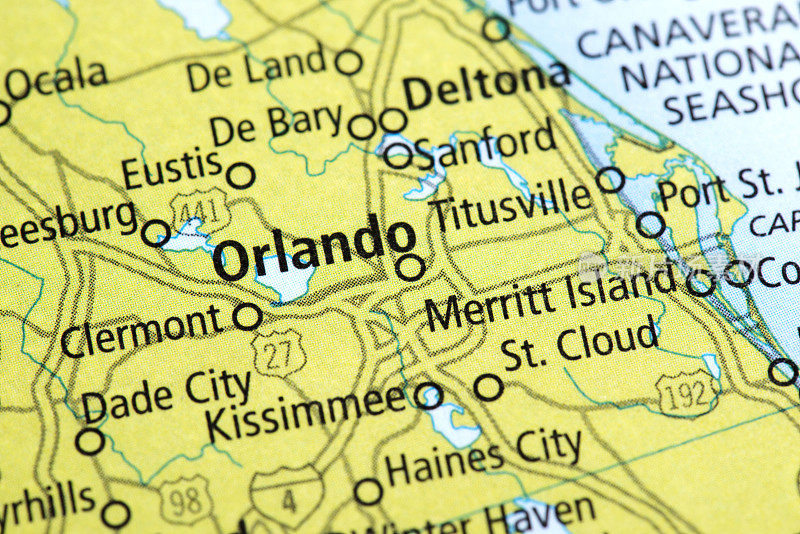 美国佛罗里达州奥兰多地图