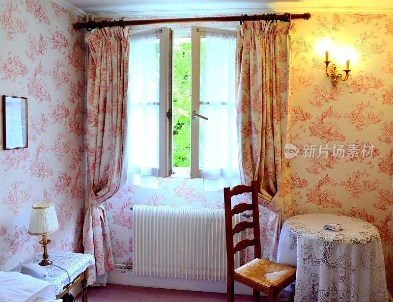 浪漫的法国人的房间。