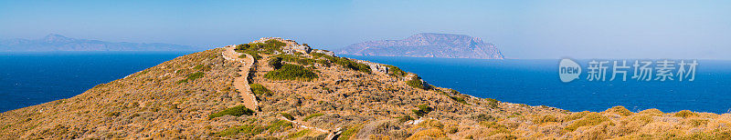 希腊Ios山的全景图