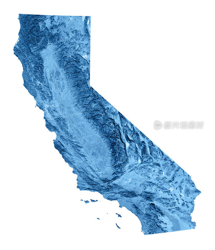 加州地形图孤立
