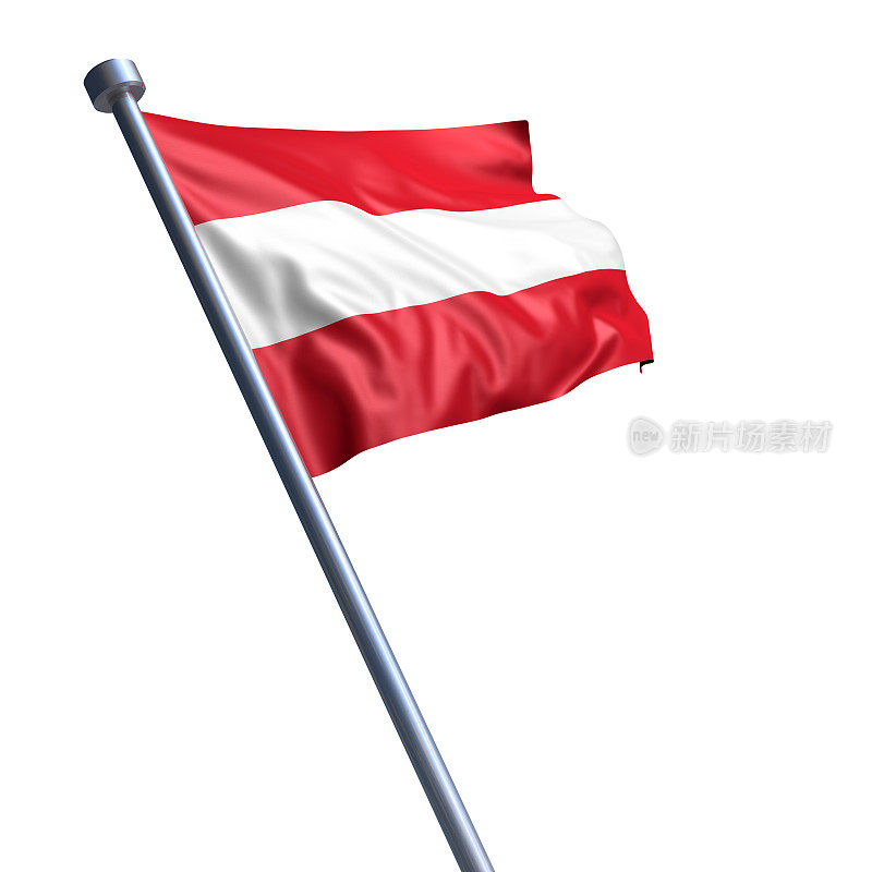 奥地利国旗孤立在白色