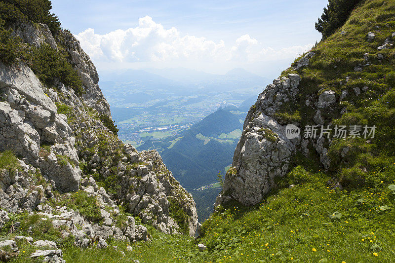 从昂特斯堡山鸟瞰图，奥地利