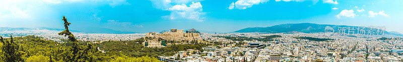 希腊雅典卫城全景图