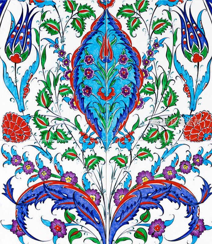 陶瓷装饰花蓝色瓷砖土耳其