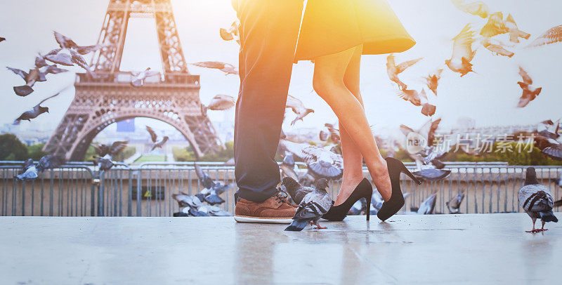 浪漫旅行背景横幅，巴黎蜜月