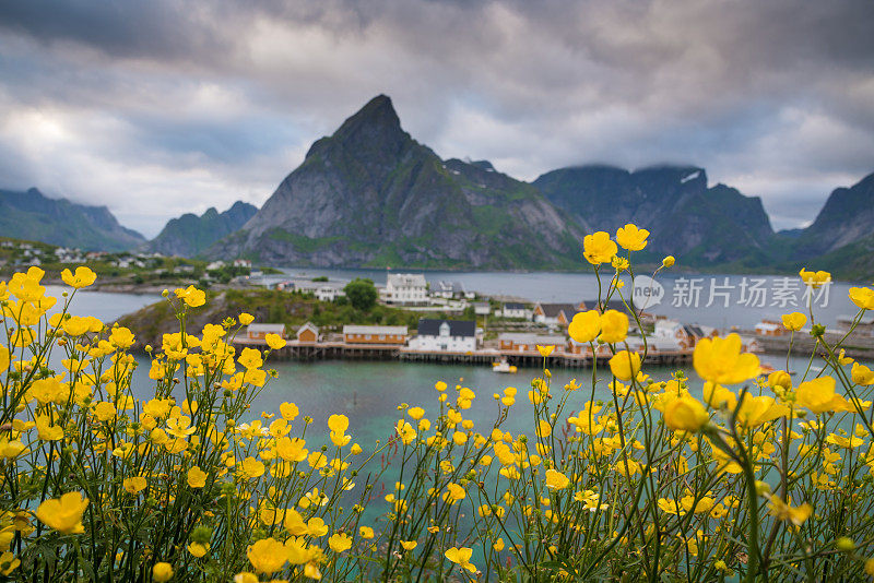 挪威罗浮敦群岛全景，日落美景