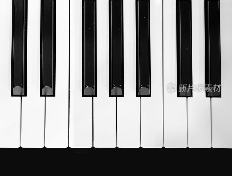 电子钢琴(clavinova)键近景从上面复制空间