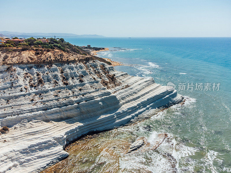 鸟瞰图——意大利西西里岛著名的地标建筑——土尔其Scala