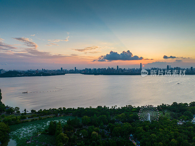 武汉东湖鸟瞰图，中国