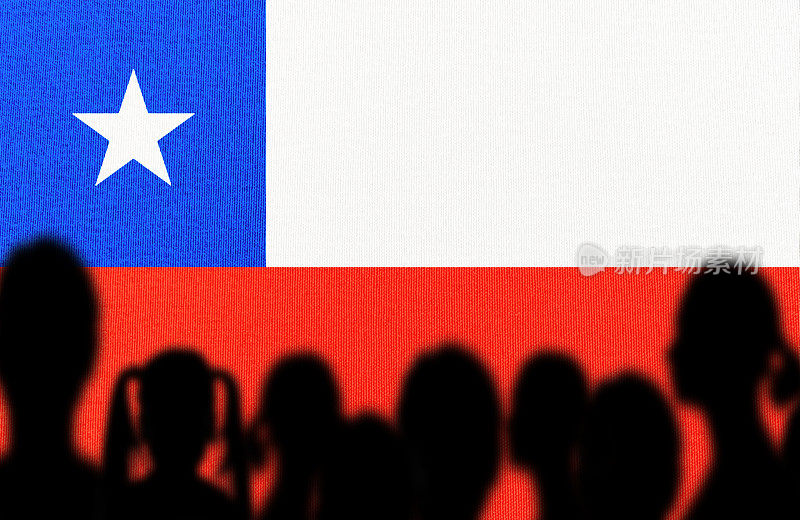 剪影人与智利国旗