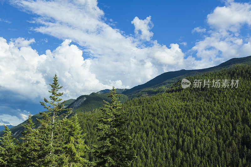 加拿大阿尔伯塔省班夫国家公园美丽的山景