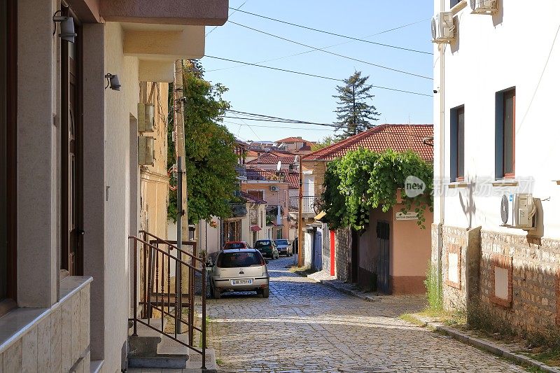阿尔巴尼亚城市Korca的传统街道