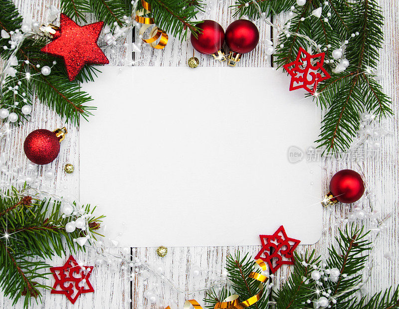 圣诞背景-空白纸装饰