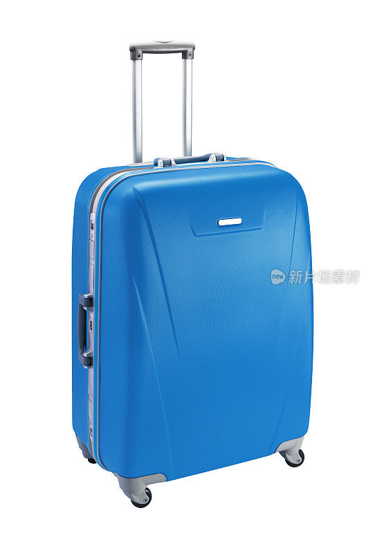 白色底色的蓝色行李箱