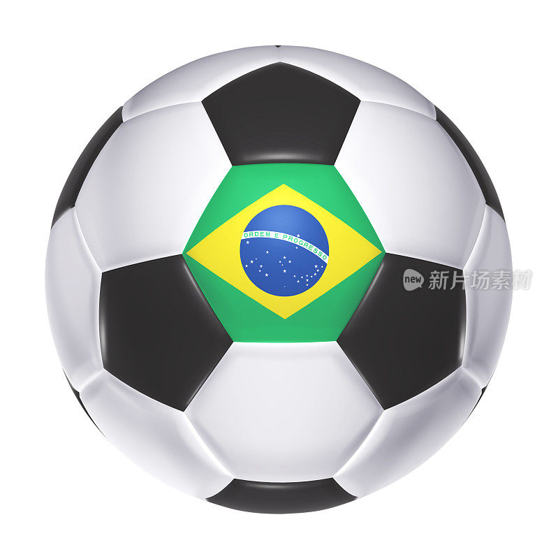 带有巴西国旗的足球