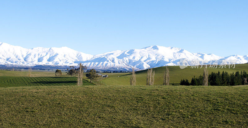 坎特伯雷乡村雪景，新西兰